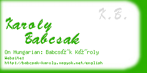 karoly babcsak business card